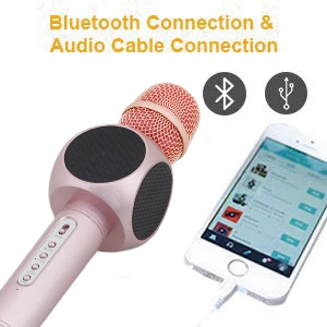  3pcs Kids Microphone Wireless Portable Karaoke Microphone Compatible with PC/iPad/iPhone/Smartphone
