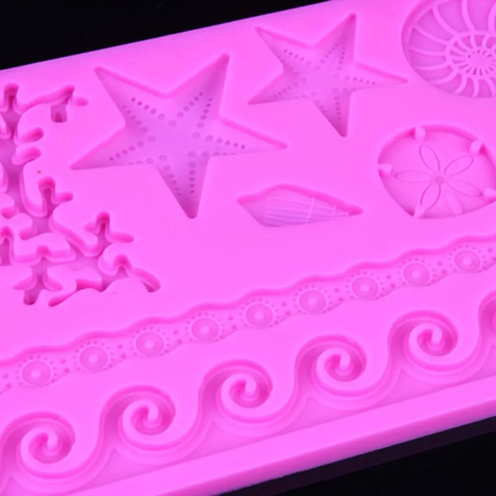 Творческий подводный мир раковины плесень 3D DIY практичная волна Звезда помадка украшения торта тиснение плесень Силиконовая форма
