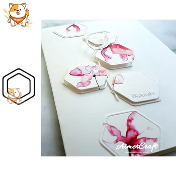 

2PCS Hexagon Frame Metal Cutting Dies Scrapbooking Stencil For DIY Paper Card Decorative Embossing Die Cut Craft Dies New 2019