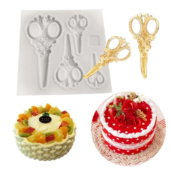 

Cake Tools 1PC Silicone Cake Mold Scissors Shape Soap Mold Kitchen Pastry DIY Chocolate Stencils moule silicone gateau