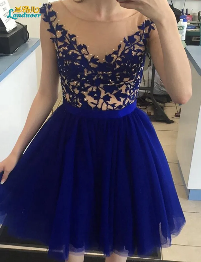 Unique Corto vestidos de fiesta para Moda de encaje azul vestidos de baile 2017 closed back Mini Prom vestidos de partido ballkleider|prom 2017|prom dresses for teensprom dresses - AliExpress