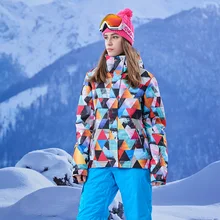 Новинка, Женская Геометрическая лыжная куртка, Женская куртка для велоспорта, пешего туризма, сноубординга, лыжного спорта, водонепроницаемая ветрозащитная термо-анорак, лыжная одежда