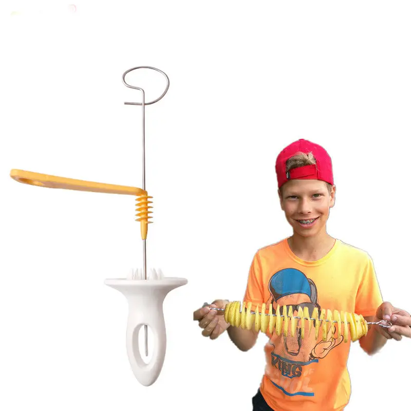 

2018 Hot Sale Spiral Cut Potato Machine Practical Tornado Potato Cutter Useful Potato Drill Stainless Steel Kitchen Tool Gadgets