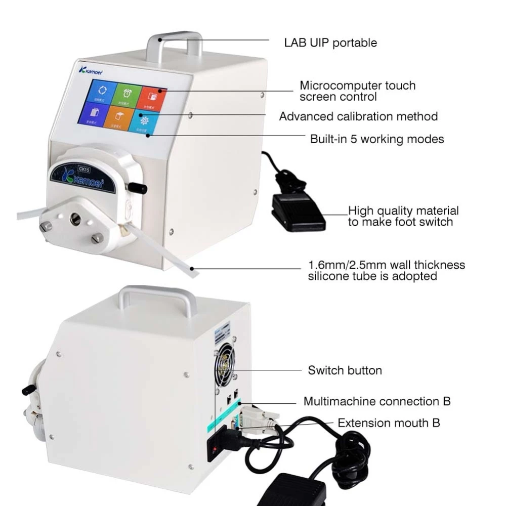 Цифровой Перистальтический лабораторный насос с мотором Steppetr, Wi-Fi управление, высокая скорость потока, поддержка ножного переключателя