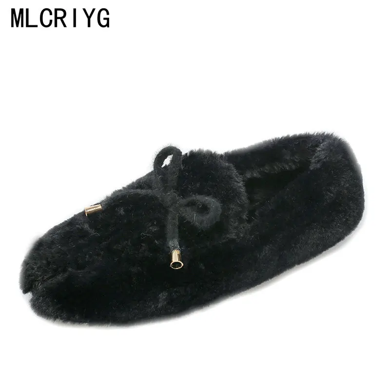 Size35-40 2018 Новая Осенняя женская обувь без застежки с бантом-бабочкой на плоской