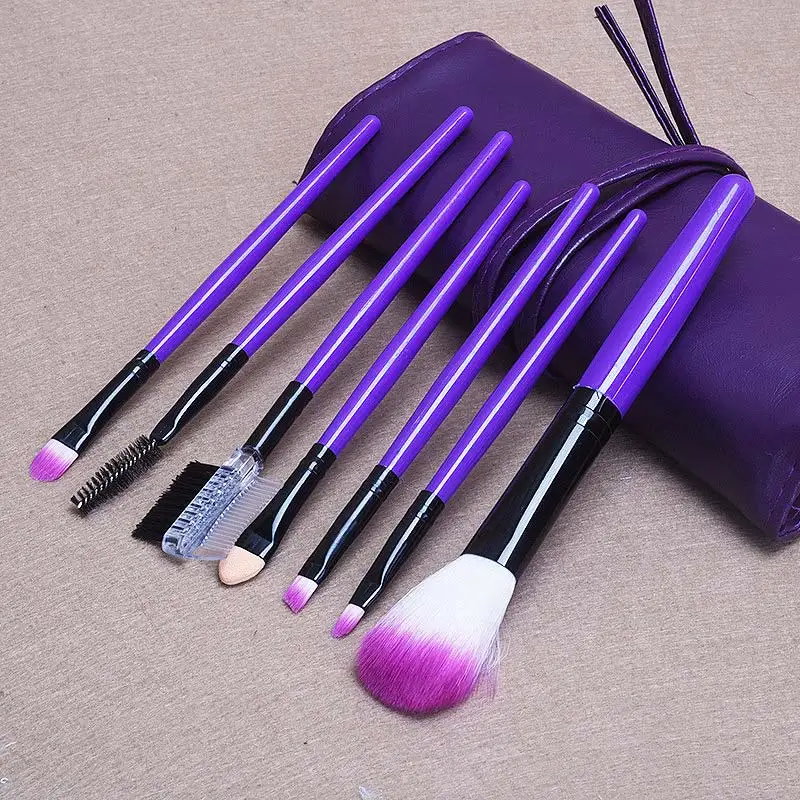 

Professional 7 PCS Makeup Brushes Set Tools Toiletry Kit Make Up Brush Set Case Cosmetic Foundation Brush For Womne Gift FM88