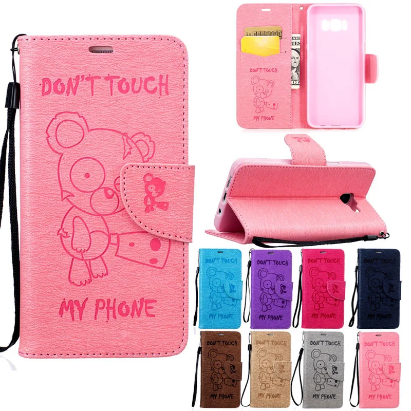 

Flip PU Leather Case For Samsung Galaxy S5 S6 S7 S8 Edge Plus A3 A5 A7 J3 J5 J7 2016 2017 Prime G530 lovely Bear Pattern Cover