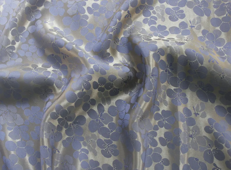 50 см* 114 см цветочный жаккардовый принт шелк вискоза ткань шитье вечернее платье пальто Шелковый атласный материал