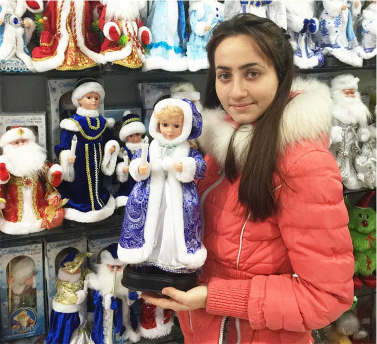 Traje para Crianças Presente de Natal Polegada Russo Musical Neve Maiden Falando Brinquedos Luz Elétrica Papai Noel Decoração 16 6 Brinquedos e hobbies