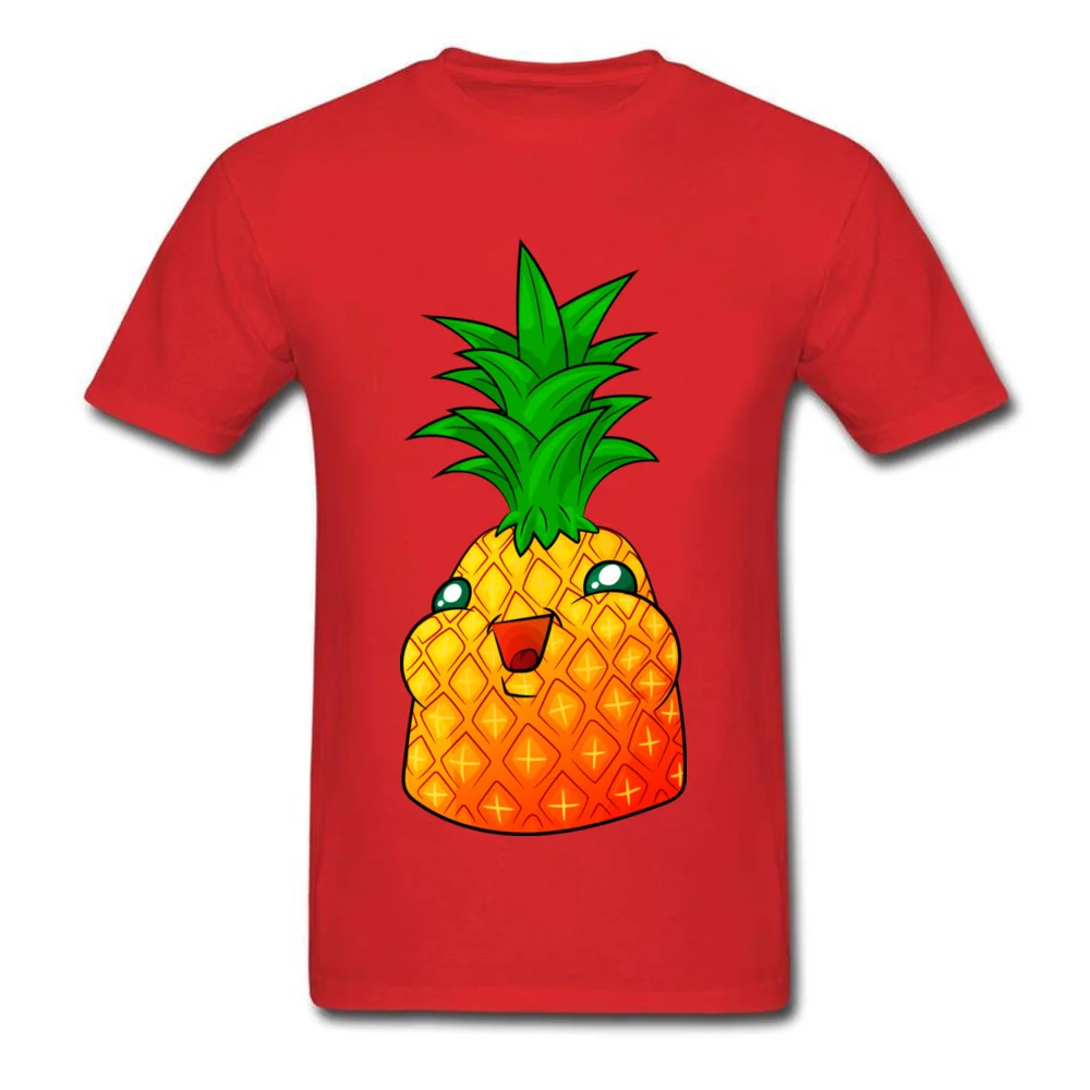 Pineapple Chunk Men Dominant Tops T Shirt O Neck NEW YEAR DAY 100% Cotton Fabric T Shirts Custom Short Sleeve Tee-Shirts Pineapple Chunk red