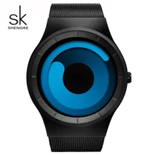 SK Fashion Sports Mens Watch Top Brand Luxury Stainless Steel Mesh Band hombre Quartz Wristwatch Waterproof relogio masculino