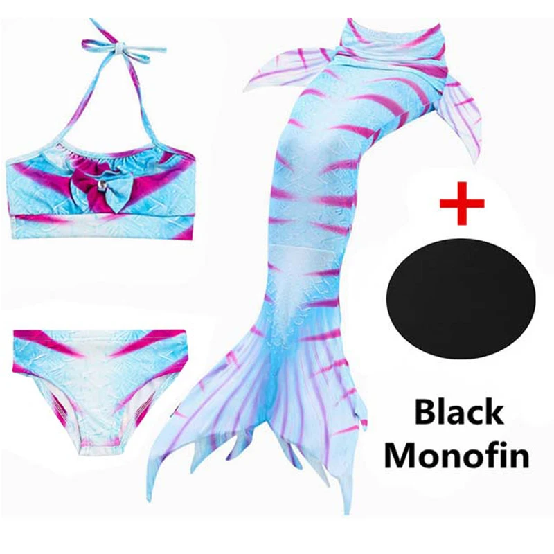 4pcs/set Children Mermaid Tail With Monofin For Girls Kids Dresses Swimming Swimmable Tails Costumes Boys Clothes | Детская одежда и