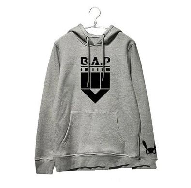 Kpop bap b. a. p альбом такой же пуловер с рисунком толстовки осень зима флисовая толстовка для фанатов sudaderas 3 цвета - Цвет: Серый