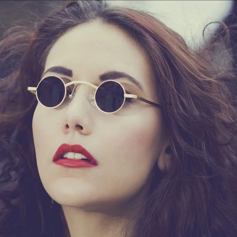 Retro Gothic Steampunk Sunglasses Women Vintage Round Sun Glasses Men