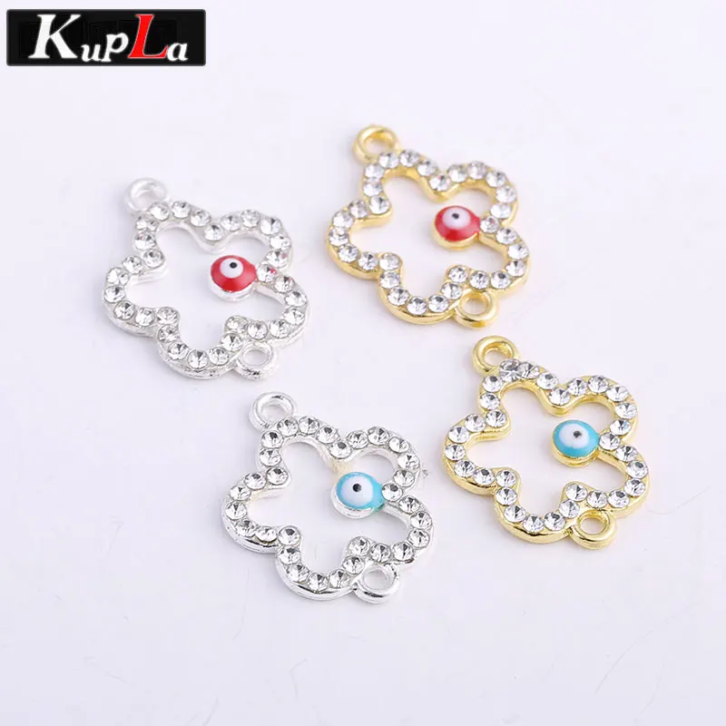 16 Pieces/lot Metal Rhinestone Greek Eye Charms for Jewelry Making