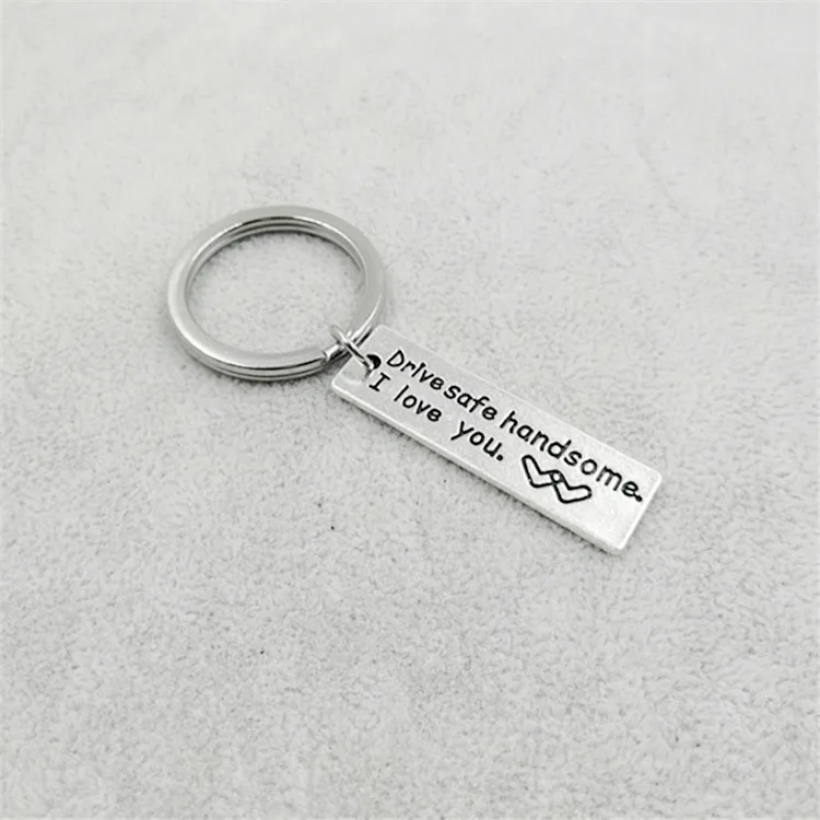 Drive Safe Handsome I Love You Trucker Keyring Stainless Steel Keychain Gift New 