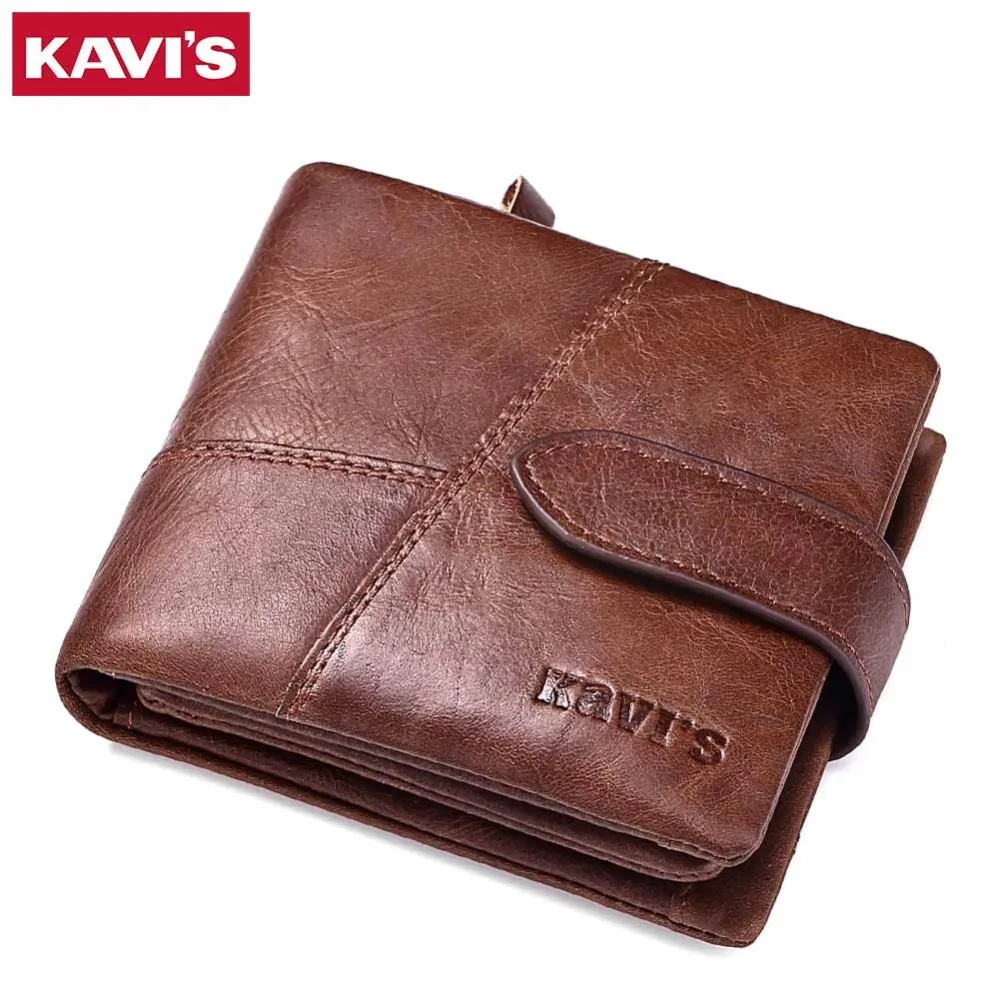 

KAVIS Genuine Leather Wallet Men Small Walet Portomonee Rfid Mini PORTFOLIO MAN Money Bag Male Cuzdan Vallet For Card Coin Purse