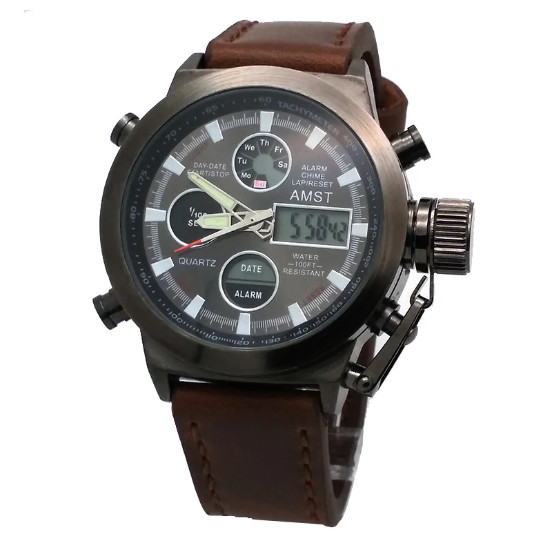 AMST 3003 Montre Homme Дайвинг Плавание цифровые lcd кварцевые уличные спортивные часы Relogio Masculino часы для мужчин Reloj Hombre