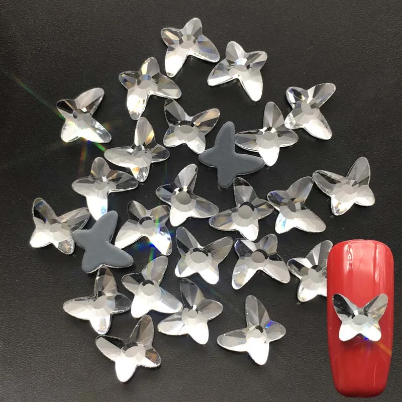 

Fashion Nail Art Decorative Hot Drilling DIY Clothing Decorative Butterfly Shape Flat Bottom High Quality Rhinestone Crystal