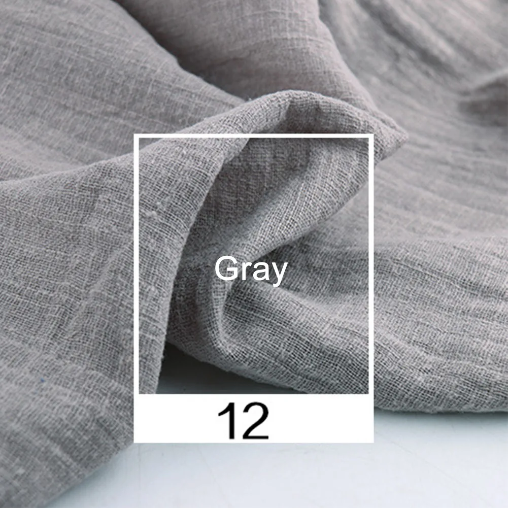 

2m Anti Static Cotton Linen Fabric Natural Organic Soft Solid Color Flax Sweat Absorption Thin Cambric DIY Eco Friendly Cloth