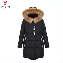Large Size Women Winter Down Jacket 2017 New Loose Ladies Quality Down Cotton Cotton 6XL Large Fur Collar Parkas Female LZ668
