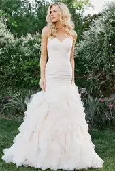 2016 романтическая мода Свадебные Платья с плеча милая складки складки свадебное платье для свадьбы vestido де noiva