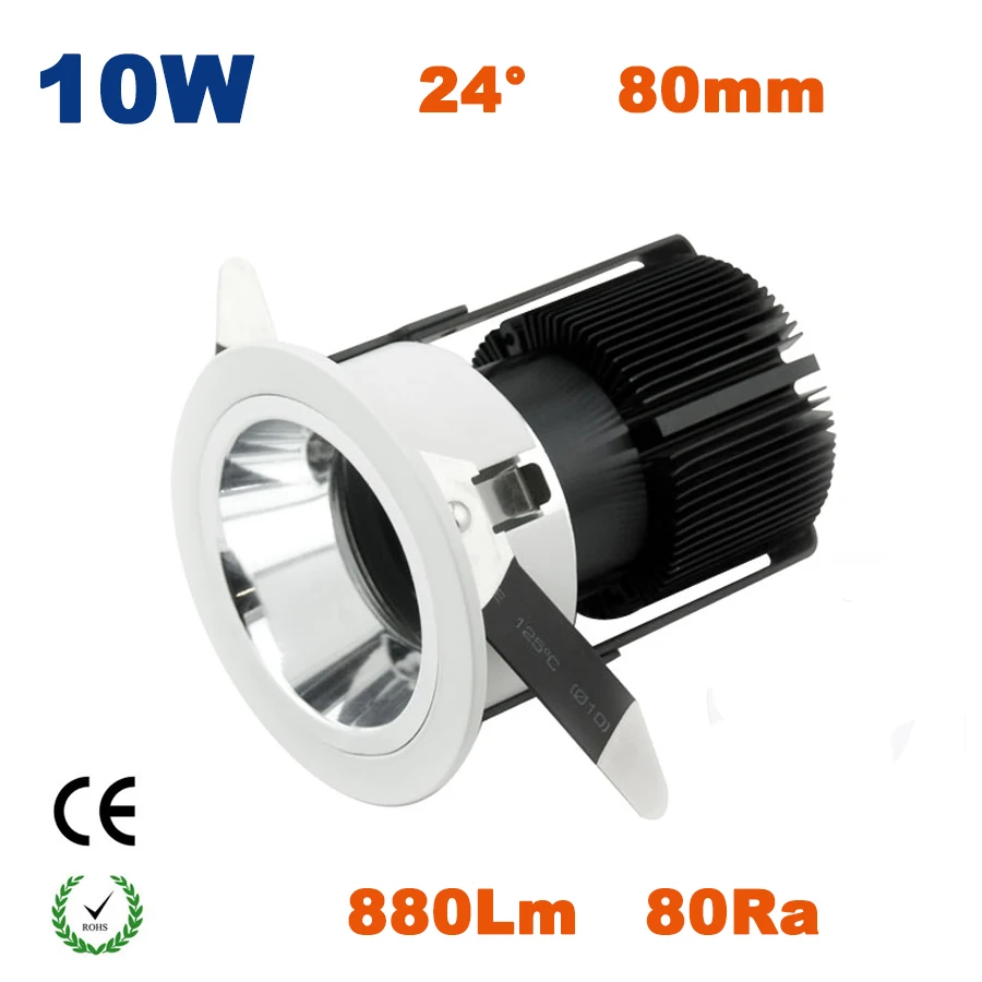 

High Quality Commercial Lighting 10W 880Lm Epister COB Led Downlight 80Ra 24 Degree AC90-265V Led Spot Lamp for Dinning Room