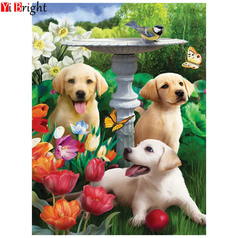 

Diy Diamond painting Cross stitch Kit Diamond Embroidery animal dogs 3D round drill Diamond mosaic flowers Crafts Needlework XY1