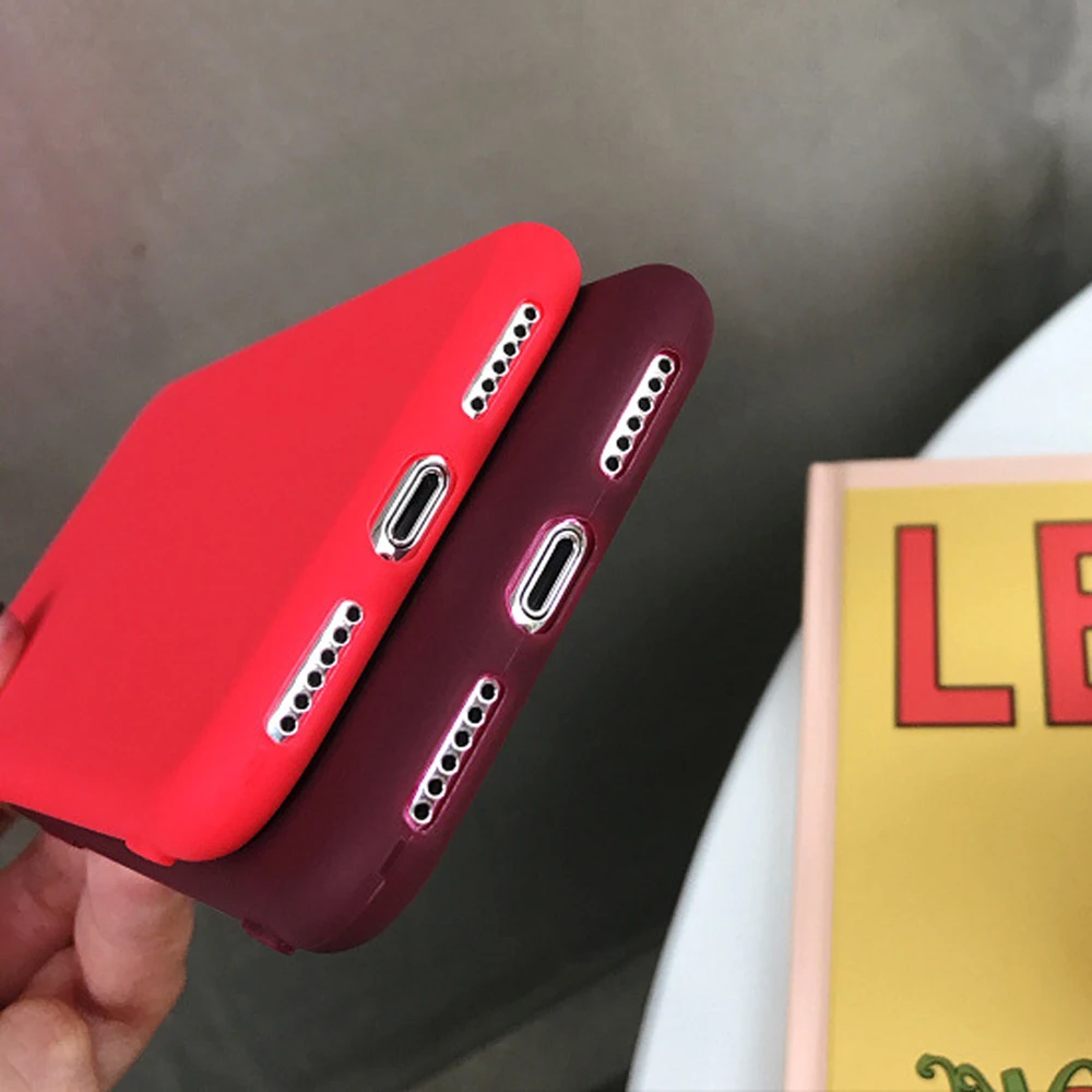 ZLNHIV ل iphone X XR XS ماكس 6 6 s S 7 8 زائد حالة حقيبة سيليكون حالة الهاتف المحمول اكسسوارات الهاتف للصدمات لينة السيليكون