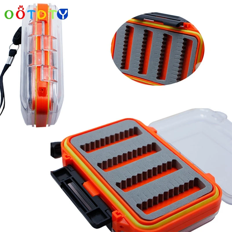 

Double Side Waterproof Plastic Foam Fly Fishing Lure Bait Hook Storage Case Box