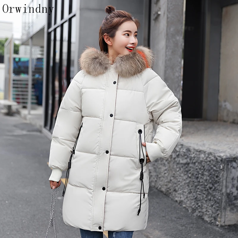 

Orwindny High Street Loose Winter Coat Women 2019 Thickening Warm Parkas Hooded Outerwear Casaco Feminina Simple Winter Jackets