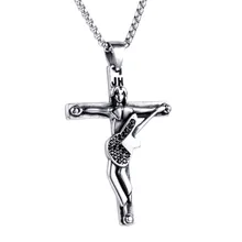 Collier avec Pendentif de guitare en croix Johnny Hallyday, en acier, finition exceptionnelle Pour les fans, 316