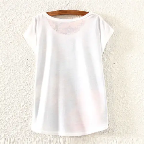 Женская Свободная Повседневная рубашка с коротким рукавом, блузка с принтом животного размера плюс, футболка