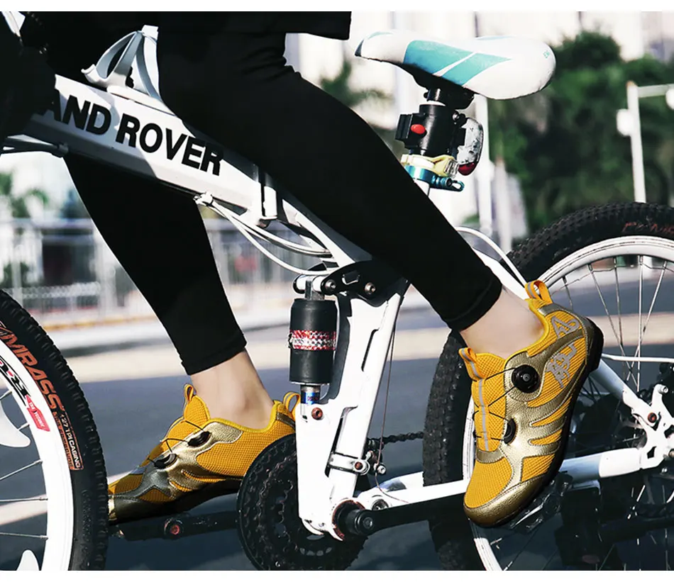Mtb горный велосипед для мужчин и женщин горный велосипед синтетический резиновый дышащий водонепроницаемый Lockless велосипедная обувь черный красный желтый белый