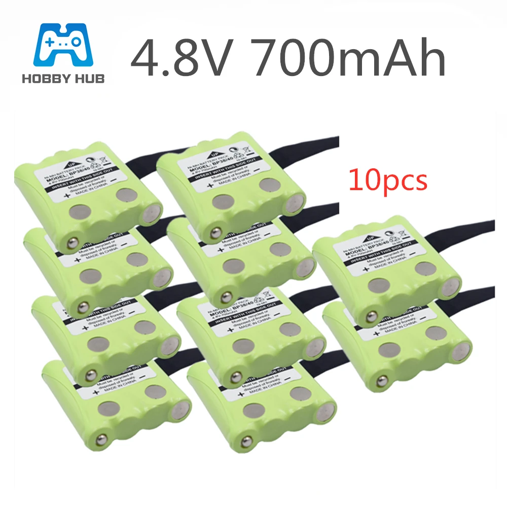 

Hobby Hub 10pcs NI-MH Battery Replacement For Uniden Radio BP-38 BP-40 BT-1013 4.8V 700mAh For MOTOROLA TLKR T4 T6 T8 Cordless