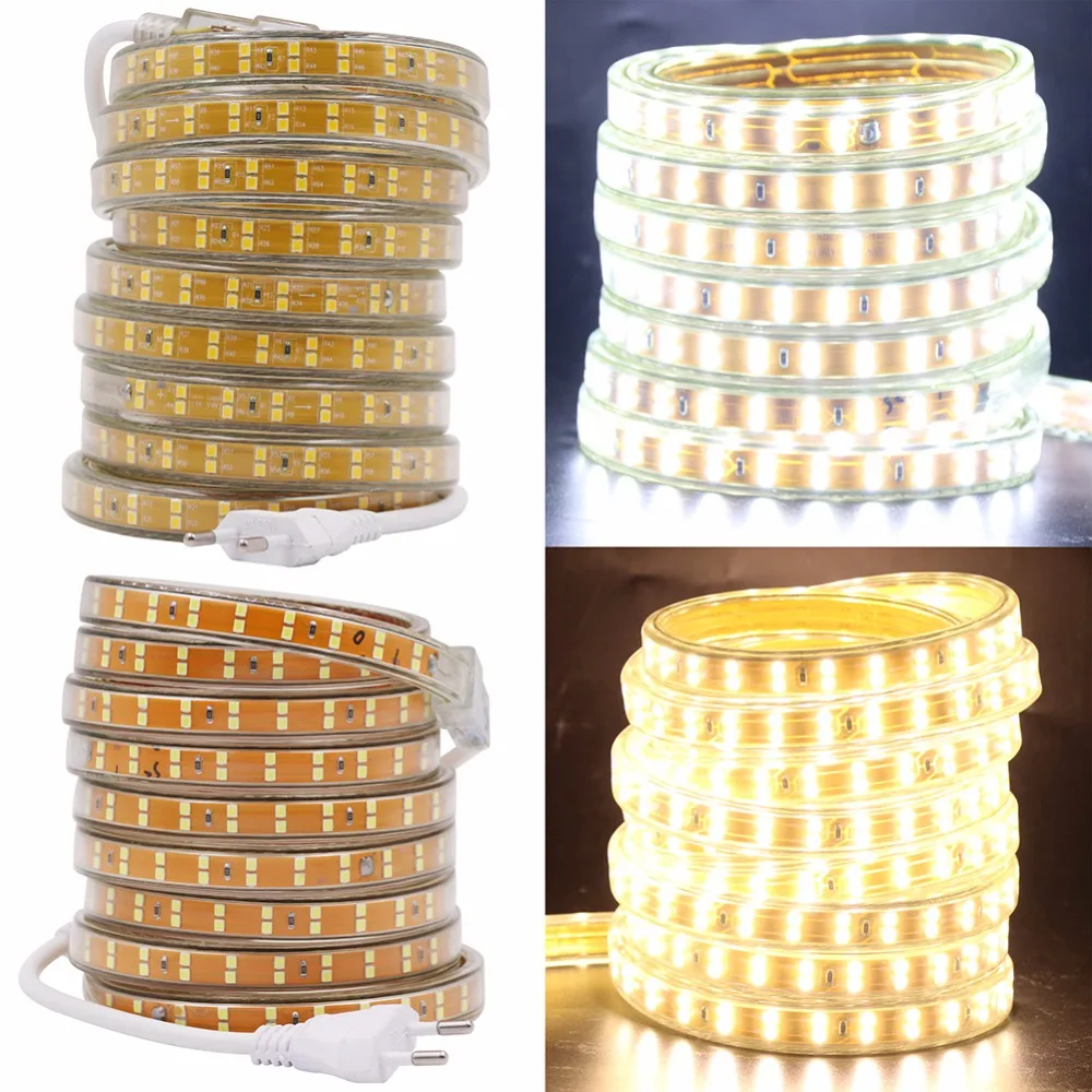 СВЕТОДИОДНАЯ лента SMD 2835 220 в 240 В 156 светодиодов/м водонепроницаемая светодиодная