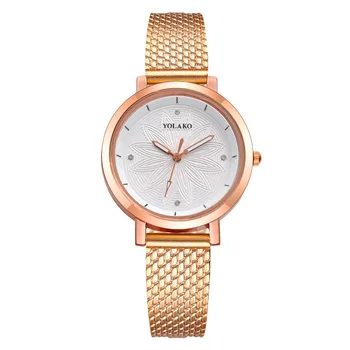 

Good quality YOLAKE brand fashion Women's quartz watch Thin PU imitation mesh belt girl watch women gift female watch color time