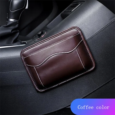 Автомобильная сумка для хранения, упаковочная сумка для хранения швов, многофункциональная автомобильная коробка для хранения швов, коробка для мобильного телефона - Название цвета: Coffee color