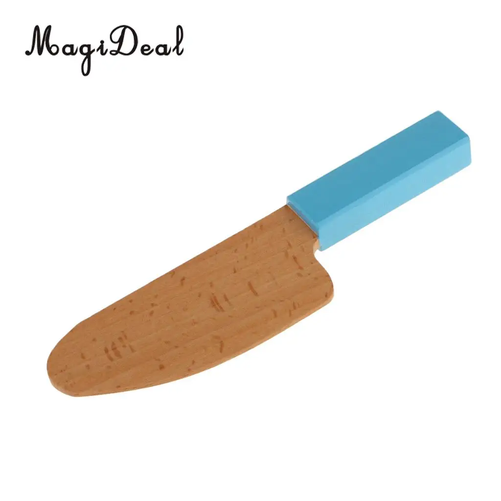 1Pc Wooden Mini Miniature Cut CuttingKnife Kitchen Kitchenware Dollhouse Toy for Kids Children Role Pretend Play Gadget 2Colors