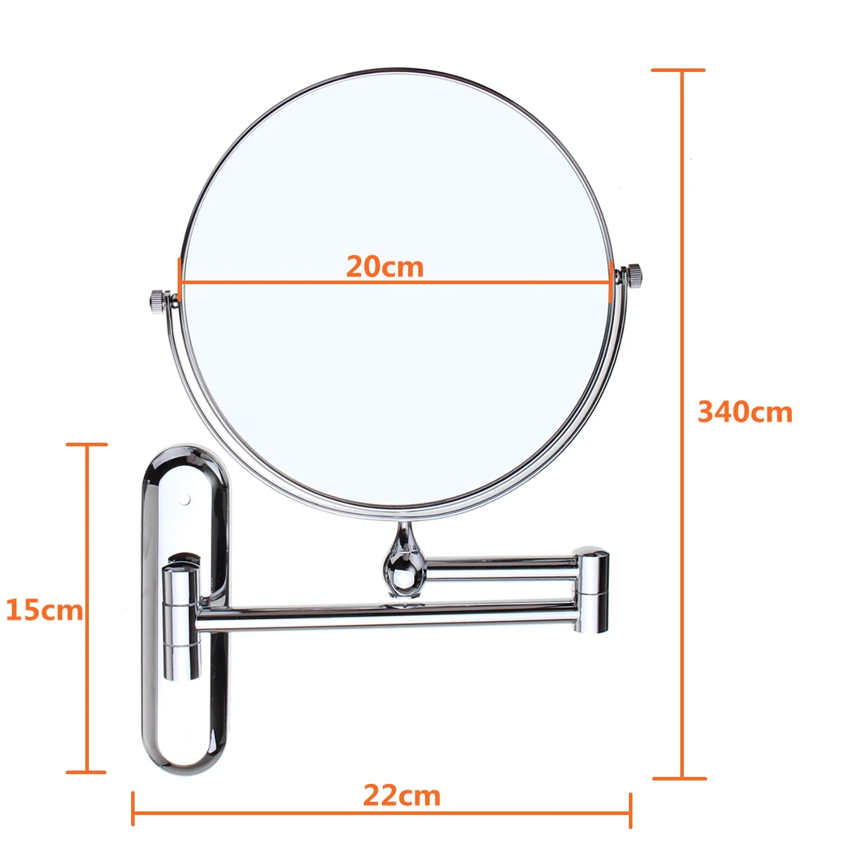 Косметическое двухстороннее 10X увеличительные зеркала хромированное круглое " настенное косметическое зеркало складное туалетное крепление для ванной комнаты туалетное зеркало