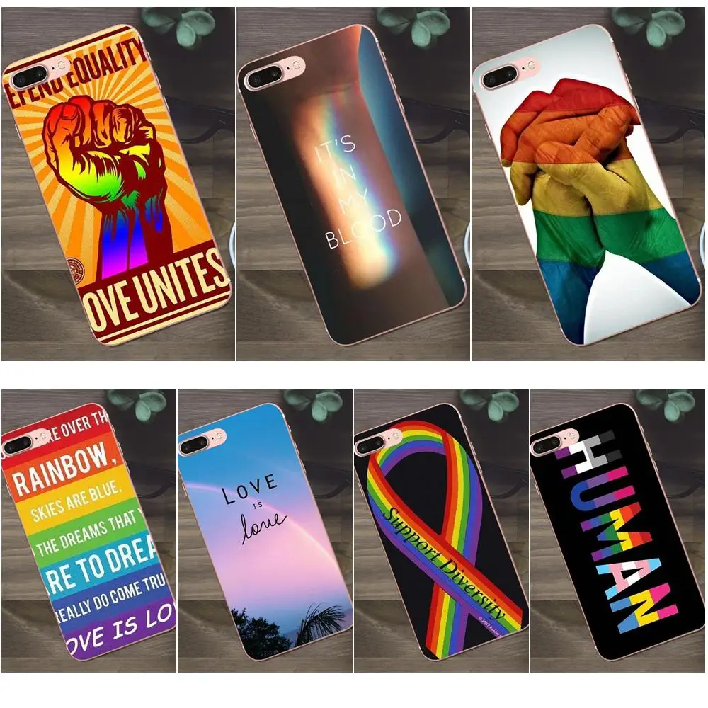 Мягкий чехол для сотового телефона Apple iPhone 4 4S 5 5C SE 6 6S 7 8 Plus X Galaxy A3 A5 J1 J2 J3 J5 J7 2017 ЛГБТ