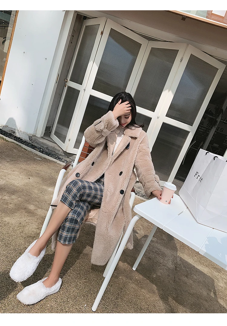 Real Fur Coat Women Korean Sheep Shearling Winter Coat Women Lamb Fur Jacket Windbreaker Abrigos Mujer Invierno MK188YY579