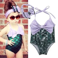 Летний стиль г. детская одежда для купания для девочек милые девушки детей Русалка комплект бикини для плавания Плавание Купальник костюм 2-8 Biquini
