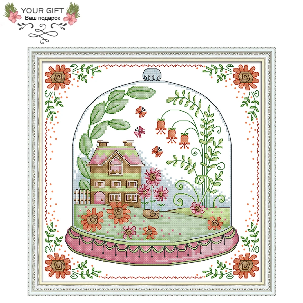 Домашний декор Joy Sunday Garden коттедж F975 14CT 11CT Набор для вышивки крестиком | Дом и сад