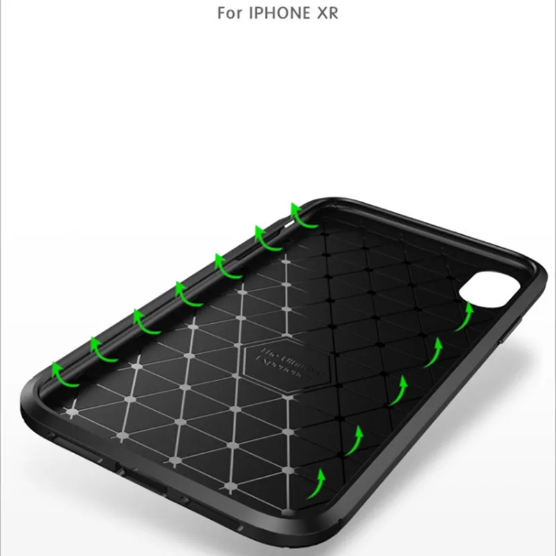 Новый применимый iPhone XR мобильный корпус Жук карбоновое волокно Apple XS Max анти осень