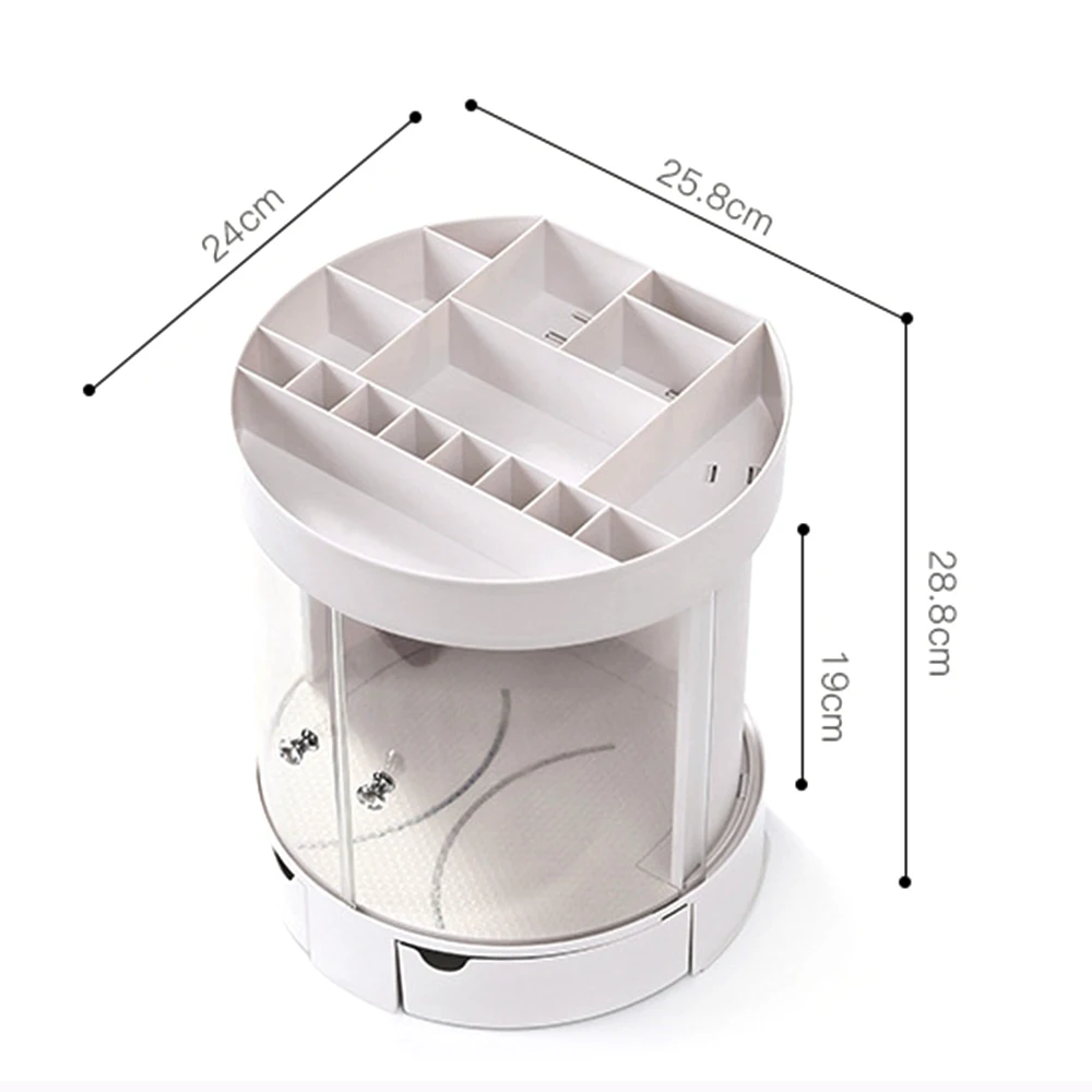 Многофункциональный ящик для хранения косметики Круглый прозрачный двусторонний дверной органайзер для макияжа с ящиками и сетками 28,8 см* 25,8 см