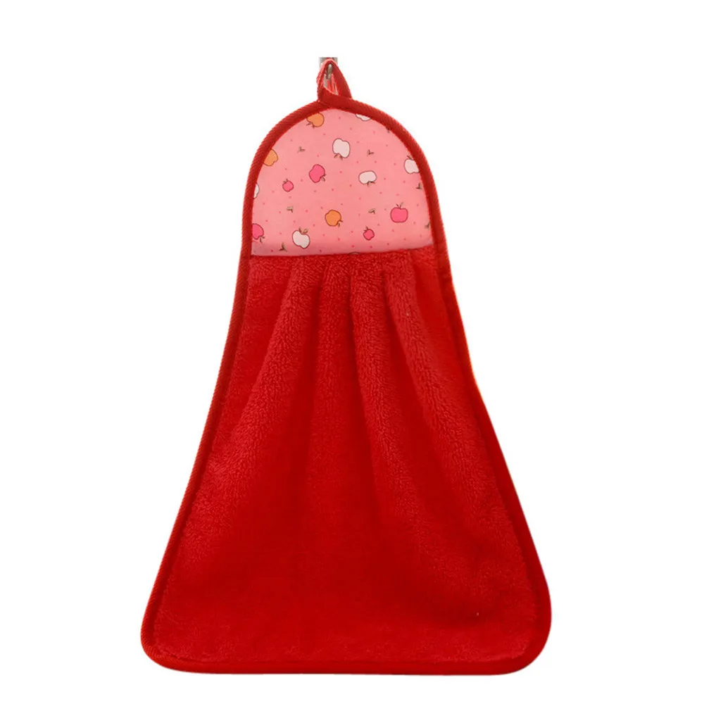 Мягкое полотенце для рук плюшевые подвесные банное полотенце - Цвет: Red