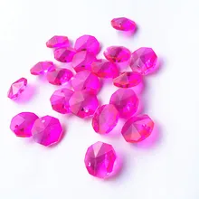 Fuchisa 14 мм Хрустальные стеклянные Восьмиугольные бусины для люстр в одном отверстии для украшения дома аксессуары для осветительных приборов