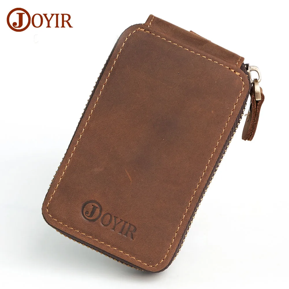 JOYIR Vintage Genuine Leather Key Wallet Housekeeper Keys Organizer Men