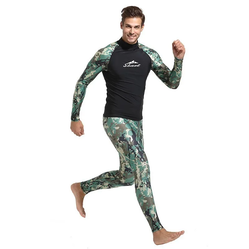 Камуфляж Рашгард для мужчин Rashguard купальник с длинным рукавом для серфинга рубашка для плавания Брюки лайкра гидрокостюм паруса костюм для дайвинга спортивная одежда